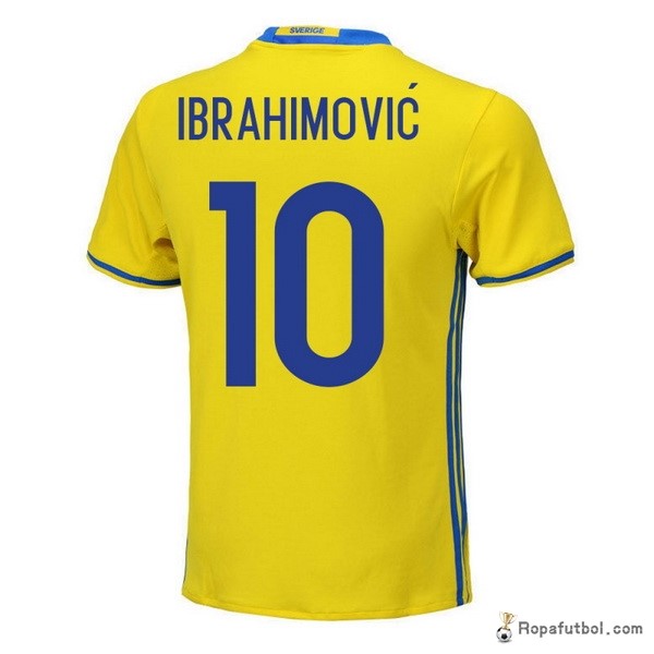 Camiseta Sweden Replica Primera Ropa Ibrahimovic 2018 Amarillo